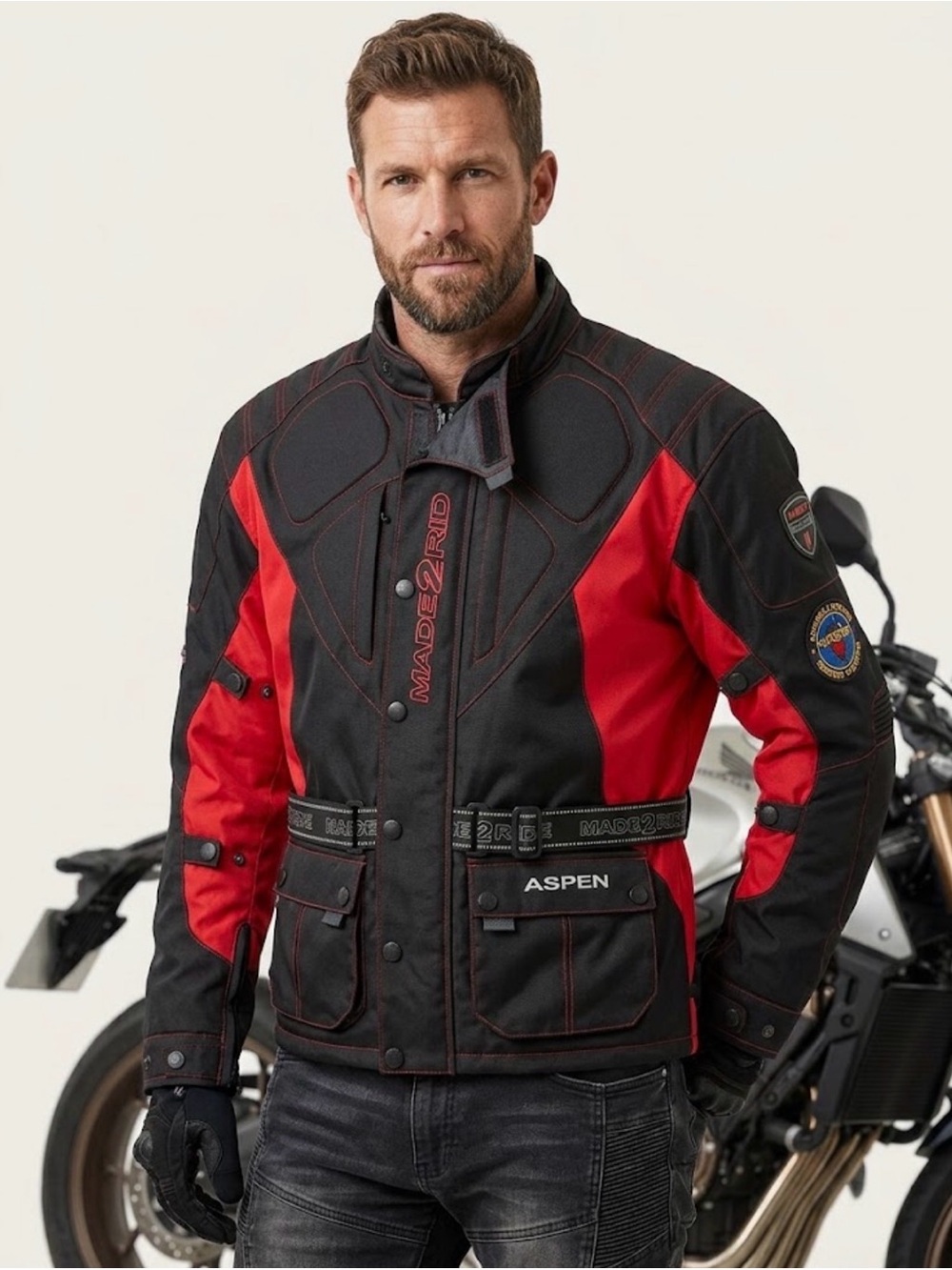 M2R Red & Black Motorcycle Jacket